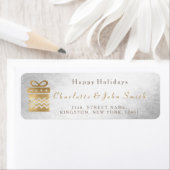 Prettige feestdagen Zilveren Gouden Glam Gift Etiket (Insitu)