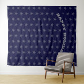 prettige feestdagen | Zilveren sterren | BLUE acht Wandkleed (In Situ (horizontaal))