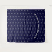 prettige feestdagen | Zilveren sterren | BLUE acht Wandkleed (Voorkant (horizontaal))