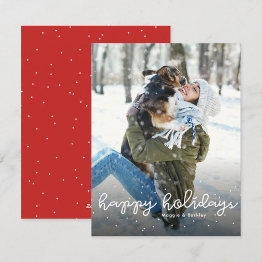 Prettige feestdagen zoete eenvoudige kerstfoto feestdagenkaart (Voorkant / Achterkant)