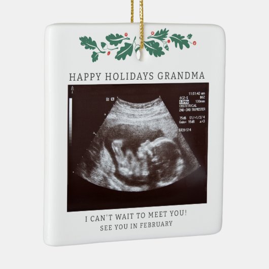 prettige feestdagen Zwangerschap bij grootmoeder:  Keramisch Ornament (Rechts)