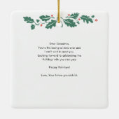 prettige feestdagen Zwangerschap bij grootmoeder:  Keramisch Ornament (Achterkant)