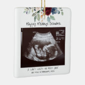 Prettige feestdagen Zwangerschap Sonogram Floral Keramisch Ornament (Rechts)