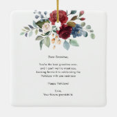 Prettige feestdagen Zwangerschap Sonogram Floral Keramisch Ornament (Achterkant)