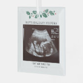 prettige feestdagen Zwangerschap Ultrasound Foto G Glas Ornament (Voorkant links)