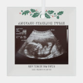 prettige feestdagen Zwangerschap Ultrasound Foto G Glas Ornament (Achterkant)