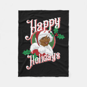 Prettige feestdagen Zwart Afrikaans Amerikaans Ker Fleece Deken
