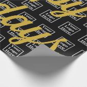 Prettige feestdagen Zwart en Goud Script Business Cadeaupapier (Hoek)