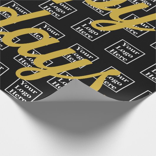 Prettige feestdagen Zwart en Goud Script Business  Cadeaupapier (Hoek)