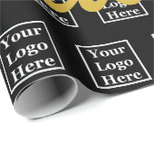 Prettige feestdagen Zwart en Goud Script Business Cadeaupapier (Rol Hoek)