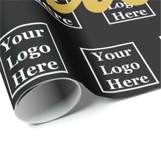 Prettige feestdagen Zwart en Goud Script Business Cadeaupapier (Rol Hoek)
