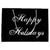 Prettige feestdagen Zwart en wit Groot Cadeauzakje (Achterkant)