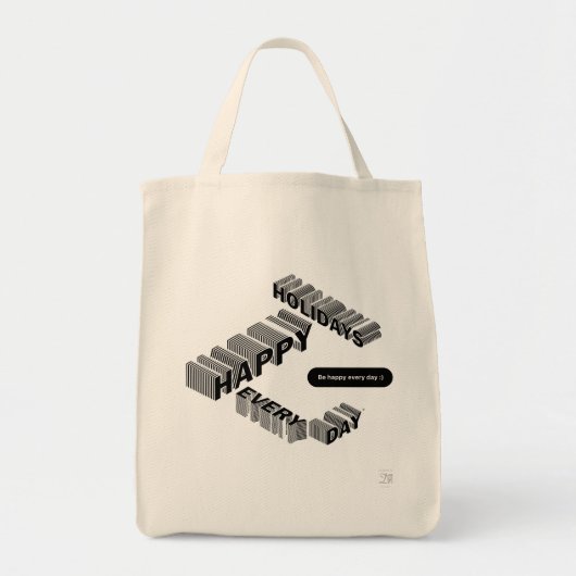 prettige feestdagen, zwart en wit tote bag (Voorkant)