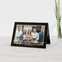 Prettige feestdagen Zwart-Foto visitekaartjes Vaka