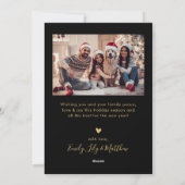 Prettige feestdagen Zwart Goud 5 Foto Feestdagenkaart (Achterkant)