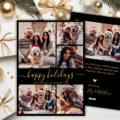 Prettige feestdagen Zwart Goud 5 Foto Feestdagenkaart