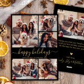 Prettige feestdagen Zwart Goud 5 Foto Feestdagenkaart