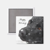 Prettige feestdagen Zwart Labrador Magneet (Voorkant / Achterkant)