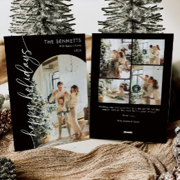 Prettige feestdagen Zwart minimalistisch Feestdagenkaart