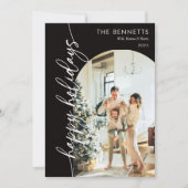 Prettige feestdagen Zwart minimalistisch Feestdagenkaart (Voorkant)