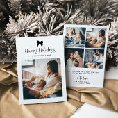 Prettige feestdagen €? | Zwart-wit boog met foto Feestdagenkaart