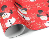 Prettige feestdagen Zwart wit en rood Cadeaupapier (Rol Hoek)