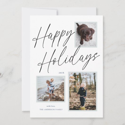 Prettige feestdagen Zwart-wit Feestdagenkaart (Voorkant)