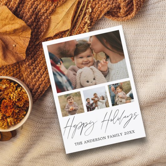 Prettige feestdagen Zwart & Wit Fotocollage Xmas Feestdagenkaart