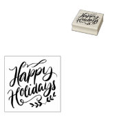 Prettige feestdagen Zwart-wit kalligrafie Rubberstempel (Gestempeld)