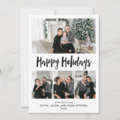 prettige feestdagen | Zwart-wit multi-fotonet Feestdagenkaart (Voorkant)