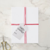 prettige feestdagen zwart wit tot blanco schattig cadeaulabel (Met Touw)