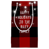 prettige feestdagen zwarte buffelpleister klein cadeauzakje (Voorkant)