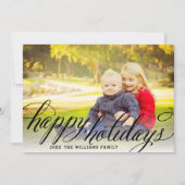 prettige feestdagen zwarte handgeschreven scriptfo feestdagenkaart (Voorkant)