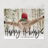 prettige feestdagen zwarte kalligrafie briefkaart (Voorkant)