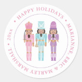 Prettige feestdagen Zwarte Notenkraker Ballet Sold Ronde Sticker (Voorkant)