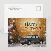 Prettige feestdagen Zwarte vrachtwagen Kerstmis Wi (Voorkant / Achterkant)