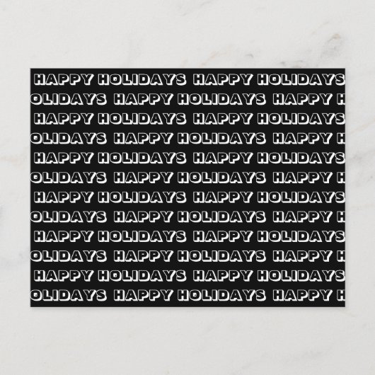 prettige feestdagen "Zwarte witte Briefkaart (Voorkant)
