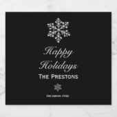 prettige feestdagen zwarte zwarte ingebakken biete bier etiket (Enkel label)