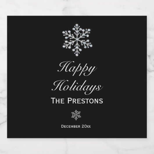 prettige feestdagen zwarte zwarte ingebakken biete bier etiket (Enkel label)