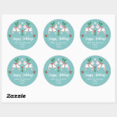 Prettige feestdagen Zweeds Dala Paard Folk Ronde Sticker (Vel)