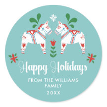 Prettige feestdagen Zweeds Dala Paard Folk