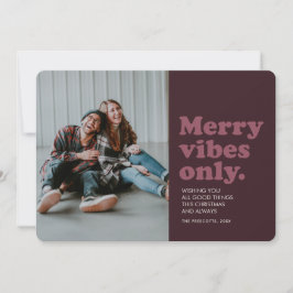 Prettige feestvibes alleen leuk retro vakantiefoto feestdagenkaart