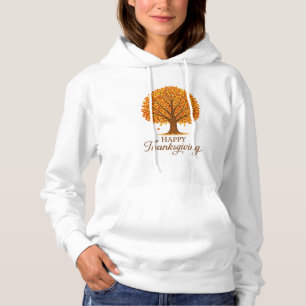 Prettige fijne Thanksgiving herfstboom Hoodie