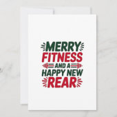 Prettige fitness en gelukkig nieuw achterwerk fitn feestdagenkaart (Voorkant)