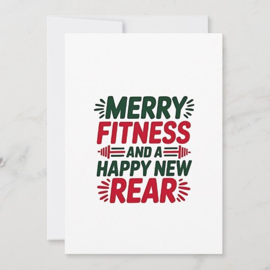 Prettige fitness en gelukkig nieuw achterwerk fitn feestdagenkaart (Voorkant)