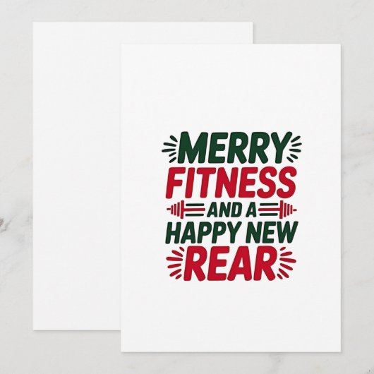 Prettige fitness en gelukkig nieuw achterwerk fitn feestdagenkaart (Voorkant / Achterkant)