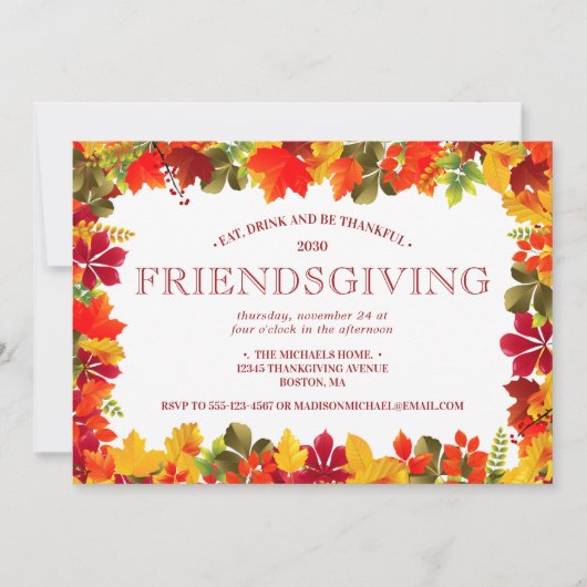 Prettige Friendsgiving-herfst-dinerfeest Kaart (Voorkant)