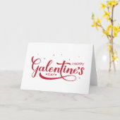 Prettige Galentine's Day calligrafie lettering Kaart (Gele Bloem)