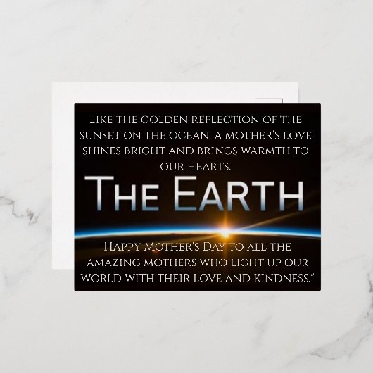 Prettige Gezegende Gelukkige Moederdag met Liefde Folie Feestdagen Briefkaart (Voorkant / Achterkant)