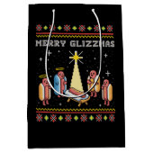 Prettige Glizzmas Lelijke Kerst Hot Dog Kerstmis Medium Cadeauzakje (Voorkant)